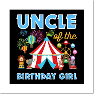 uncle of The Birthday Girls Family Circus Lover B-day Gift For Boy Girls Kids Posters and Art